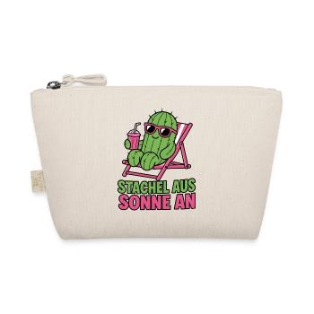 Stachel aus Sonne an Kaktus Sommer Urlaub Design - Bio-Täschchen - Natur - Vorne