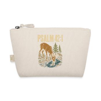 Psalm 42 1 Hirsch am Wasser Bibelvers Christlich - Bio-Täschchen - Natur - Vorne