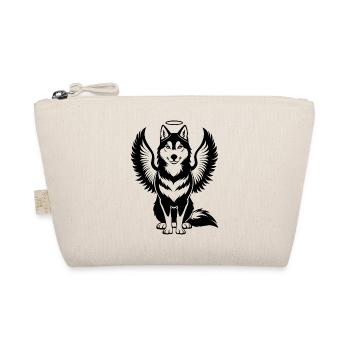 Sibirischer Husky-Engelflügel-Halo - Bio-Täschchen - Natur - Vorne