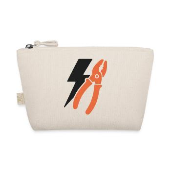 Elektriker Icon Emblem. – Motiv – Geschenkidee. - Bio-Täschchen - Natur - Vorne