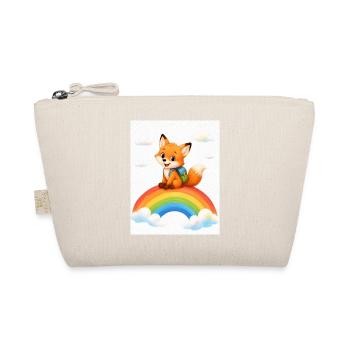 Fuchs auf Regenbogen – Aquarell - Bio-Täschchen - Natur - Vorne
