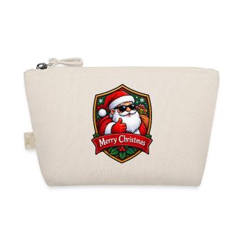 Weihnachts Santa Daumen Hoch Schild - Bio-Täschchen - Natur - Vorne