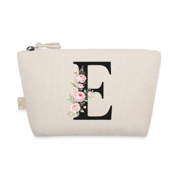 E Buchstabe Monogram Floral - Bio-Täschchen - Natur - Vorne