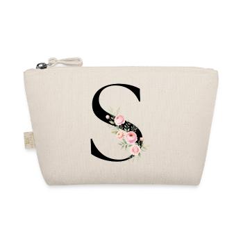 S Buchstabe Monogram Floral - Bio-Täschchen - Natur - Vorne
