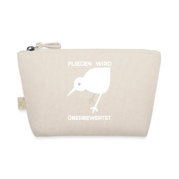 Überbewertet: Weiße KIWI Illustration  - Bio-Täschchen - Natur - Vorne