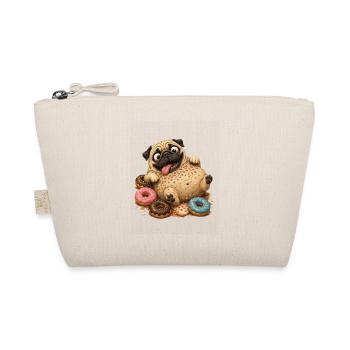 Süßer Pug mit bunten Donuts - Bio-Täschchen - Natur - Vorne