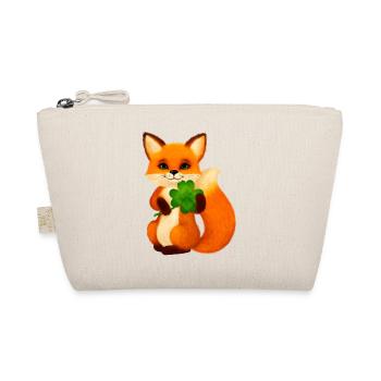 Niedlicher kleiner Fuchs mit vierblättrigem Klee - Bio-Täschchen - Natur - Vorne