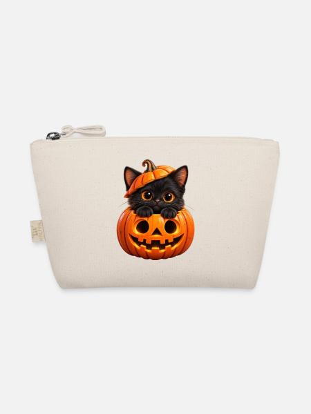 Kätzchen im Jack-o'-Lantern - Bio-Täschchen - Natur