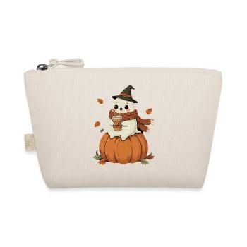 Cozy Halloween Gespenst Kürbis  - Bio-Täschchen - Natur - Vorne