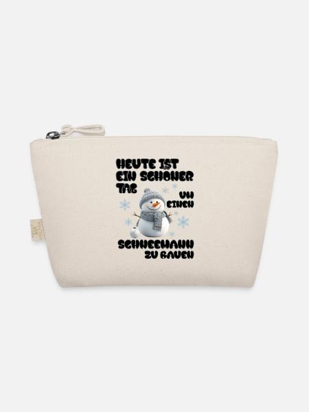 Schneemann Zeit - Snowman Time - Bio-Täschchen - Natur