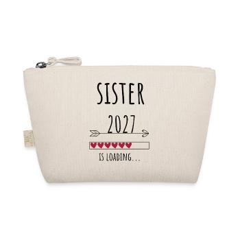 Pregnancy Announcement – Schwester 2027 Geschenk - Bio-Täschchen - Natur - Vorne