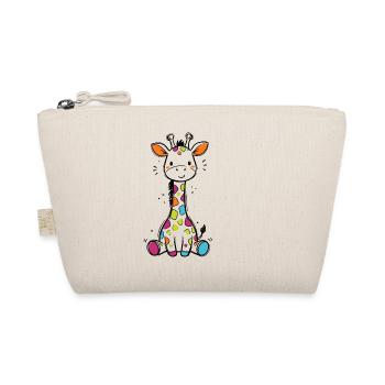 Süße Bunte Giraffe Kinder Baby Safari T-Shirt - Bio-Täschchen - Natur - Vorne
