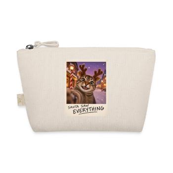 Santa Saw Everything Katze Selfie - Bio-Täschchen - Natur - Vorne
