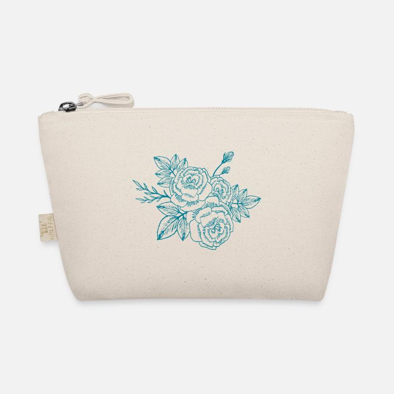Roses Petrol - Bio-Täschchen - Natur