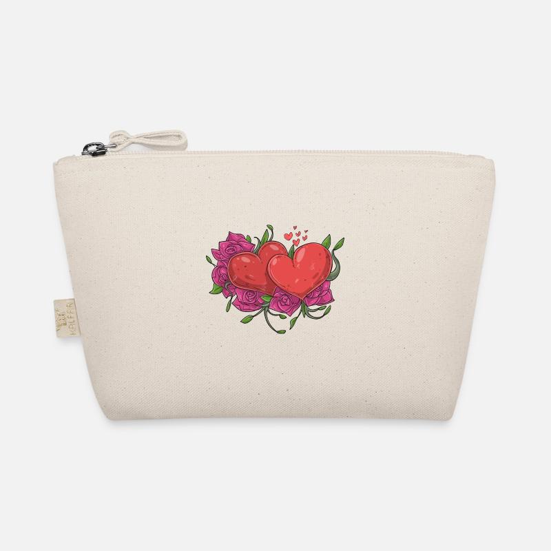 Herzen mit Blumen Bio-Täschchen