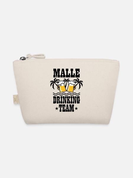 08 Malle Drinking Team Beer Mass Bier Party - Bio-Täschchen - Natur - Vorne
