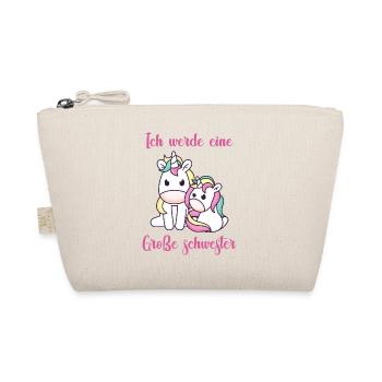 Ich werde eine Große Schwester Geschenk Baby - Bio-Täschchen - Natur - Vorne