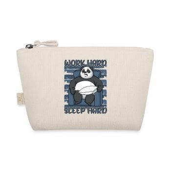 Panda hart arbeiten hart schlafen lustige Sprüche - Bio-Täschchen - Natur - Vorne