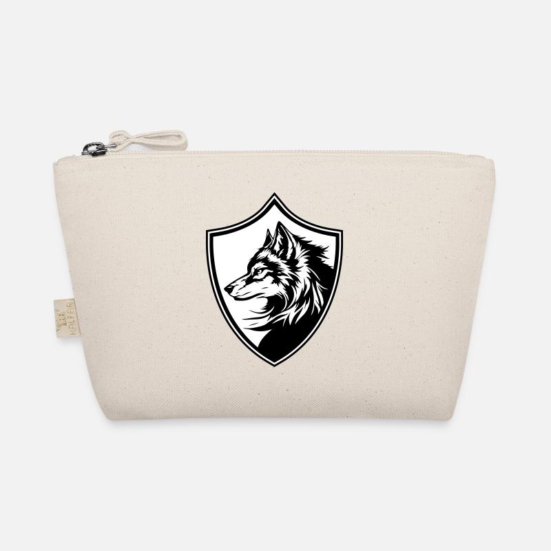 Wolf Wappen Silhouette Bio-Täschchen
