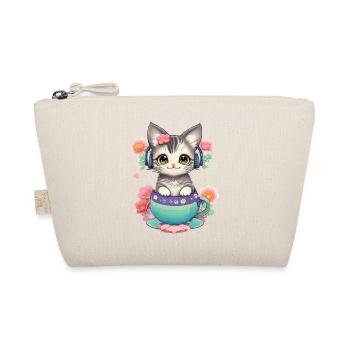 Niedliche Babykatze in einer Blumenwelt - Bio-Täschchen - Natur - Vorne