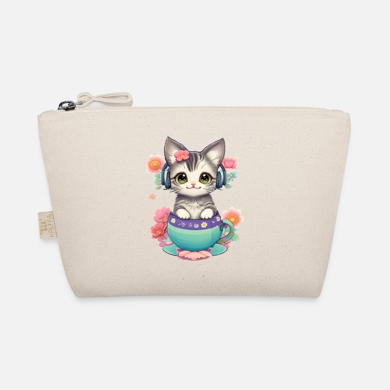 Mignon bébé chat dans un monde de fleurs Trousse biologique