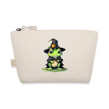 Cute Halloween frog with witch hat. - Organic Pouch - nature - Front