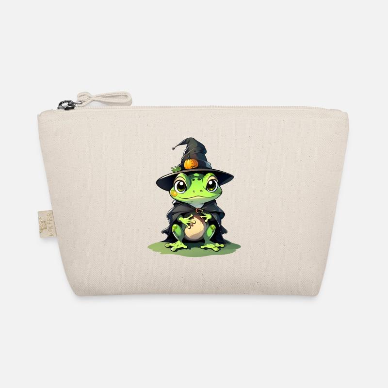 Cute Halloween frog with witch hat. Organic Pouch