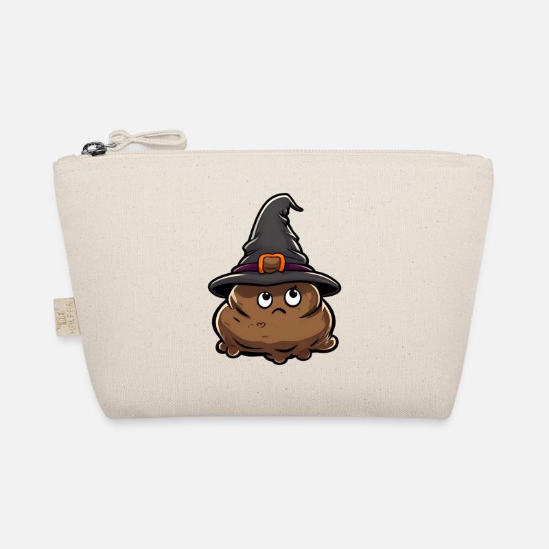 Drôle de tas de caca d’Halloween avec chapeau de sorcière. Trousse biologique