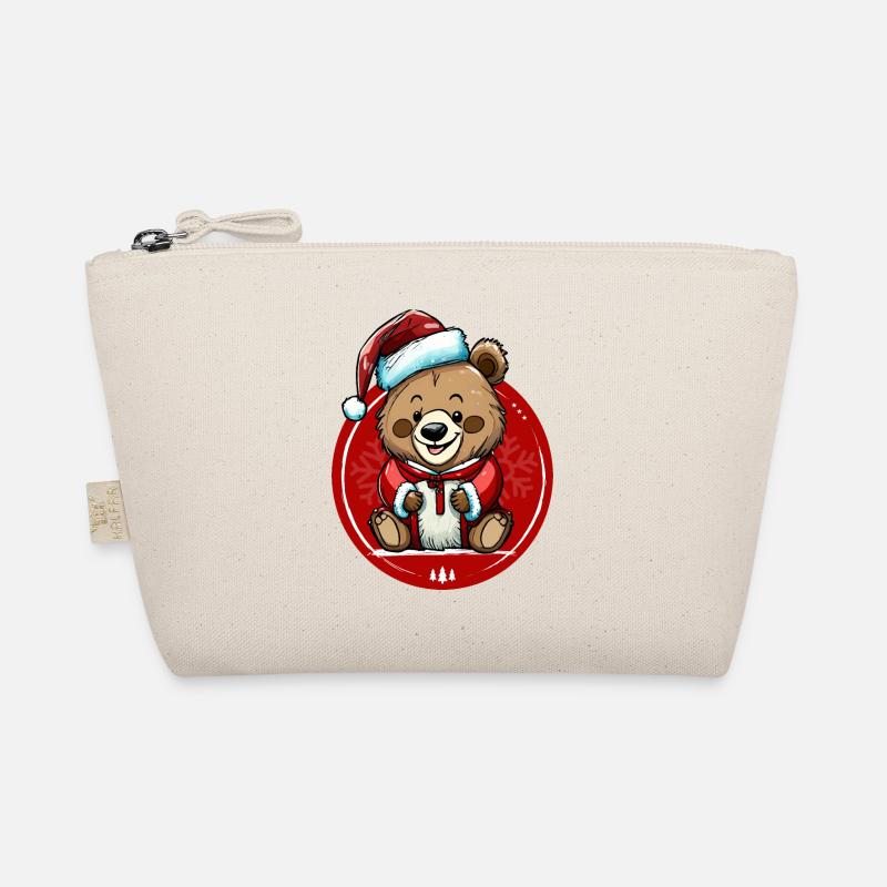 Weihnachten Teddybär - Bio-Täschchen - Natur