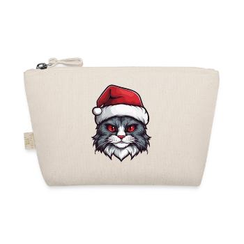 Portrait de Noël tête de chat - Trousse biologique - nature - Devant