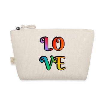 Retro Regenbogen Liebe - Bio-Täschchen - Natur - Vorne