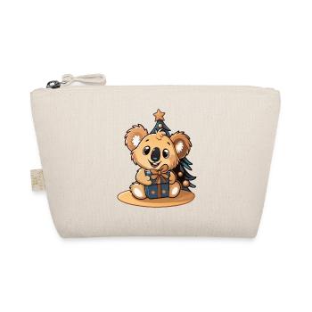 Niedlicher Koala mit Geschenk an Weihnachten - Bio-Täschchen - Natur - Vorne