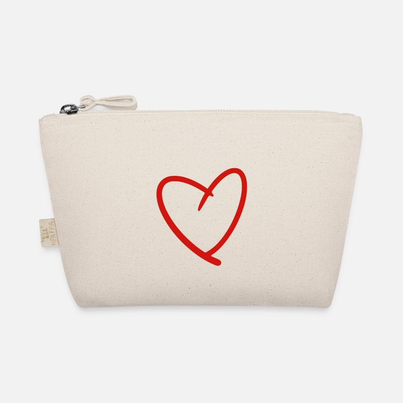 red heart drawn Organic Pouch