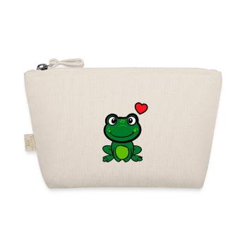 cute little green frog with a heart - Organic Pouch - nature - Front