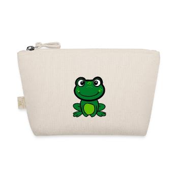 cute green frog - green frog - Organic Pouch - nature - Front