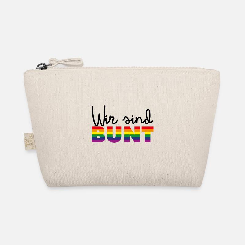 Wir sind bunt LGBTQIA+ Liebe Regenbogen Diversität - Bio-Täschchen - Natur