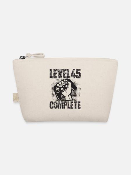 Level 45 Complete Geburtstagsgeschenk 45 Jahre - Bio-Täschchen - Natur - Vorne