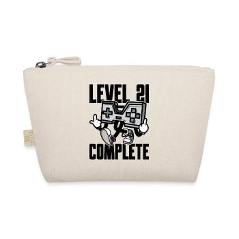 Level 21 Complete Geburtstagsgeschenk 21 Jahre - Bio-Täschchen - Natur - Vorne