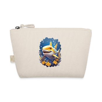 Radiant Shark | Yellow Ocean Vibe Shark - Organic Pouch - nature - Front