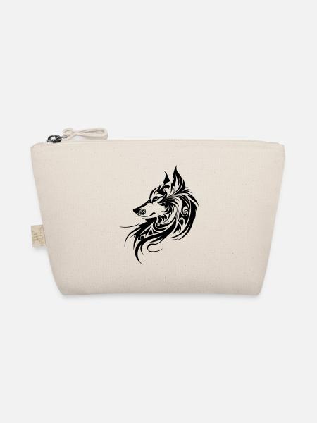 Tête de loup, Silhouette, Fan de nature animale de style tribal - Trousse biologique - nature - Devant