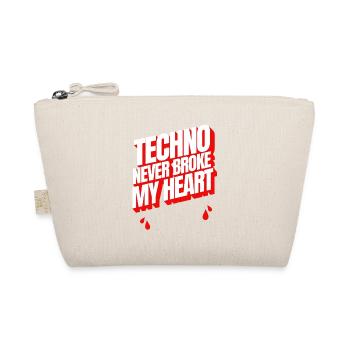 TECHNO NEVER BROKE MY HEART - Bio-Täschchen - Natur - Vorne