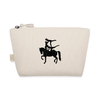 Vaulting Silhouette Girl Rider Gift - Organic Pouch - nature - Front