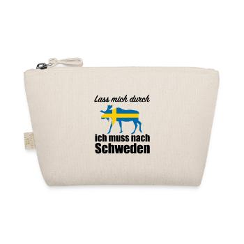 Lass mich durch ich muss nach Schweden Spruch Elch - Bio-Täschchen - Natur - Vorne