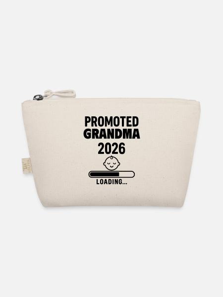 Pregnancy announcement soon grandma 2026 - Organic Pouch - nature - Front