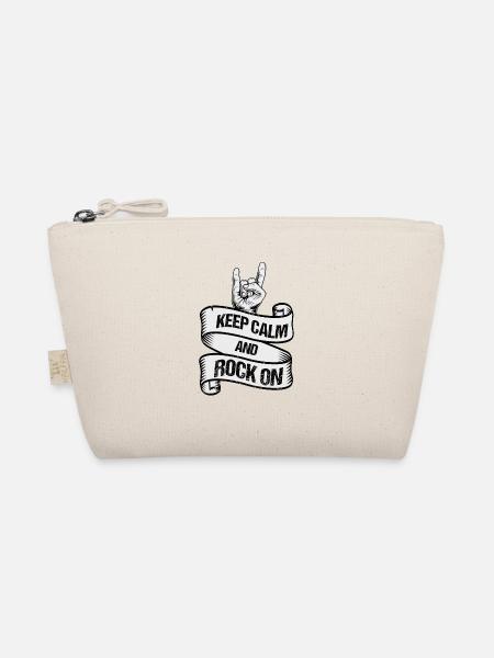 Keep Calm and Rock on Rock Music Gift for Rock - Organic Pouch - nature - Front