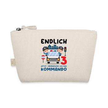 Kinder 3. Geburtstag Endlich 3, Polizei - Bio-Täschchen - Natur - Vorne