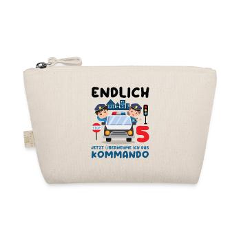 Kinder 5. Geburtstag Endlich 5, Polizei - Bio-Täschchen - Natur - Vorne