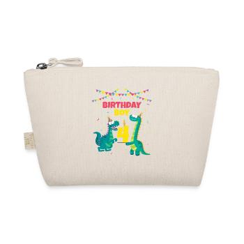 Anniversaire Enfant 4 Dinosaure T-rex Dino Lover - Trousse biologique - nature - Devant