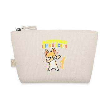 Achtung Ich Bin Schon 1 Geburtstag Corgi 2 - Bio-Täschchen - Natur - Vorne