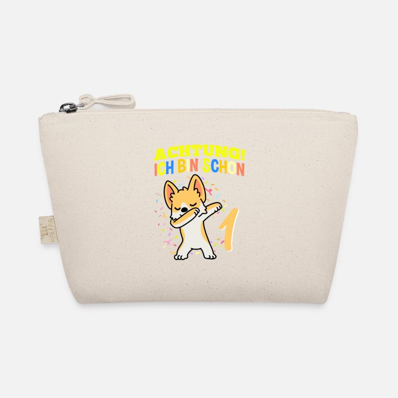 Achtung Ich Bin Schon 1 Geburtstag Corgi 2 Bio-Täschchen